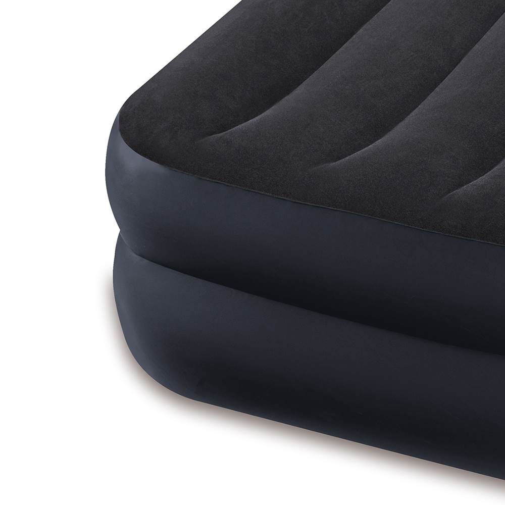 Intex Queen Air Mattress & Twin Dura-Beam Pillow Rest Airbed with Built-In Pump