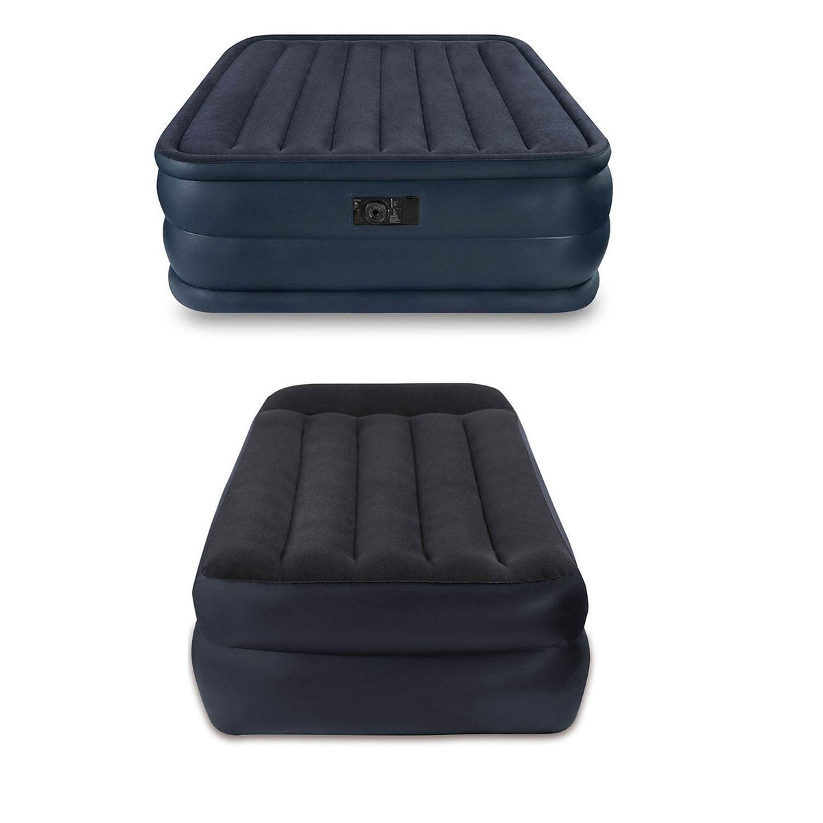 Intex Queen Air Mattress & Twin Dura-Beam Pillow Rest Airbed with Built-In Pump