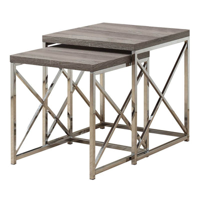 Monarch 60" Entertainment Center TV Stand, Dark Taupe & 2 Pc. Nesting End Tables