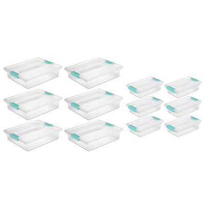 Sterilite Large Clip Storage Box Container (6 Pack) + Small Clip Box (6 Pack)