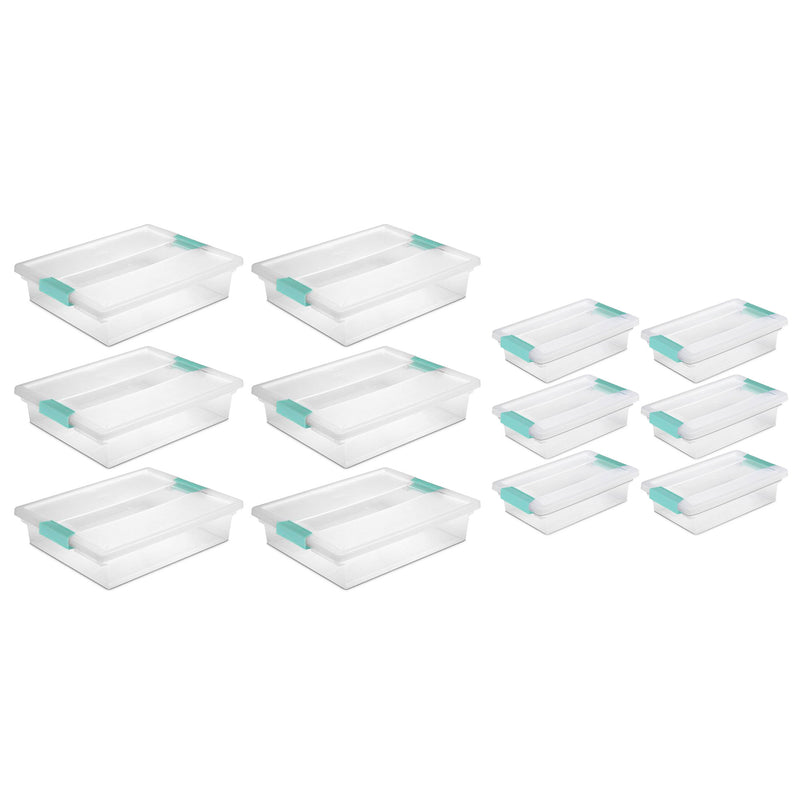 Sterilite Large Clip Storage Box Container (6 Pack) + Small Clip Box (6 Pack)