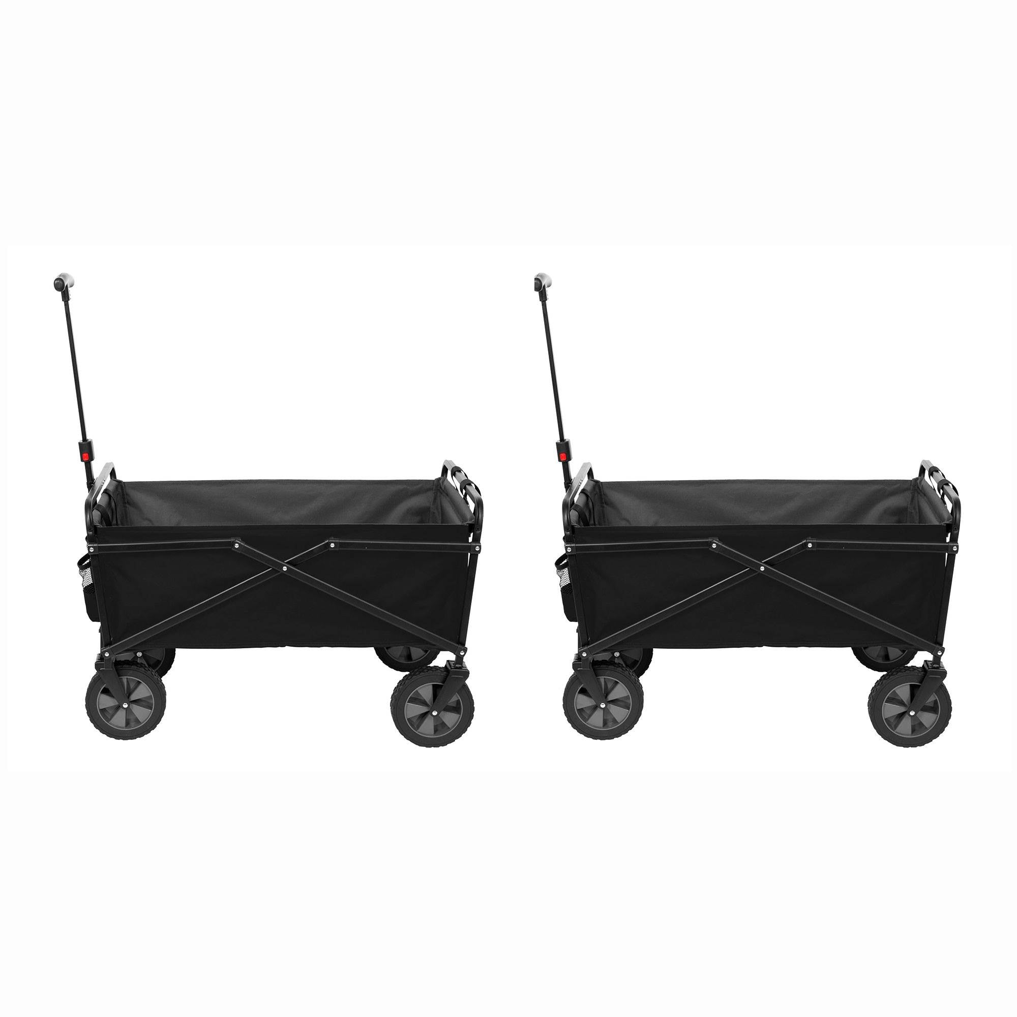 Seina Heavy Duty Compact Folding 150 Pound Capacity Outdoor Cart,Black (2 Pack)