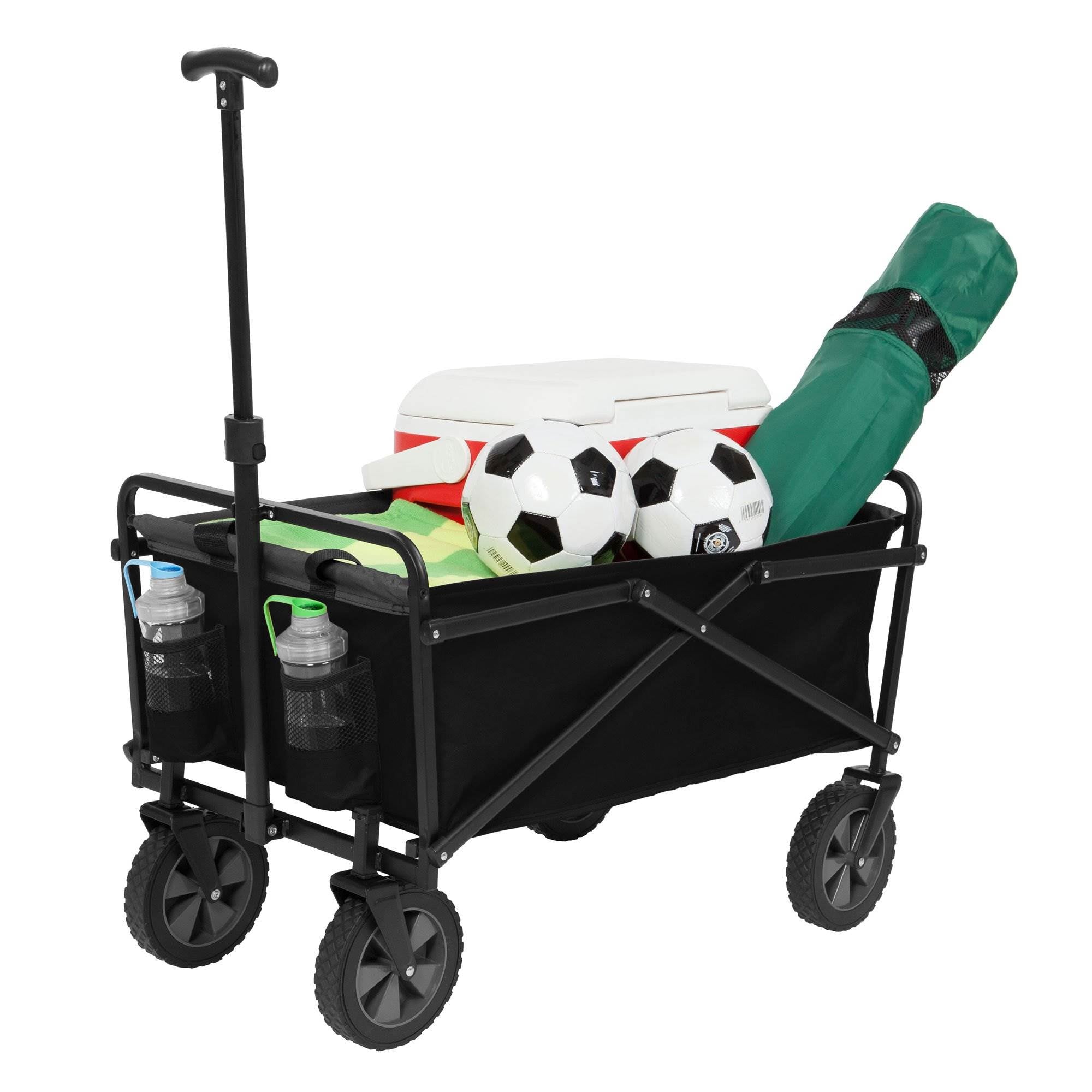 Seina Heavy Duty Compact Folding 150 Pound Capacity Outdoor Cart,Black (2 Pack)