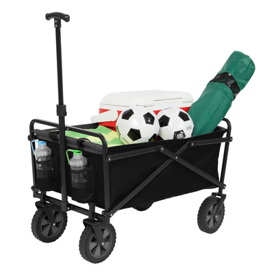 Seina Heavy Duty Compact Folding 150 Pound Capacity Outdoor Cart,Black (2 Pack)