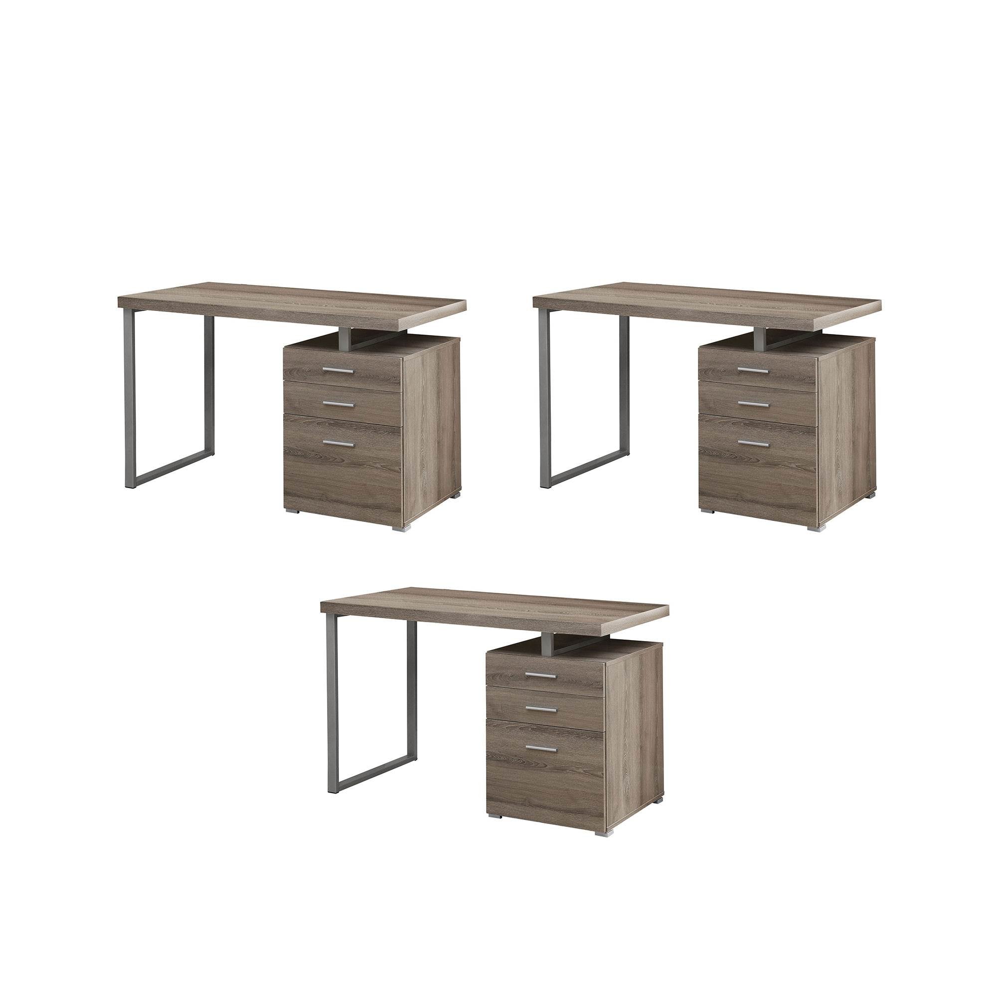 Monarch Specialties Left/Right Facing Contemporary Office Computer Desk (3 Pack)