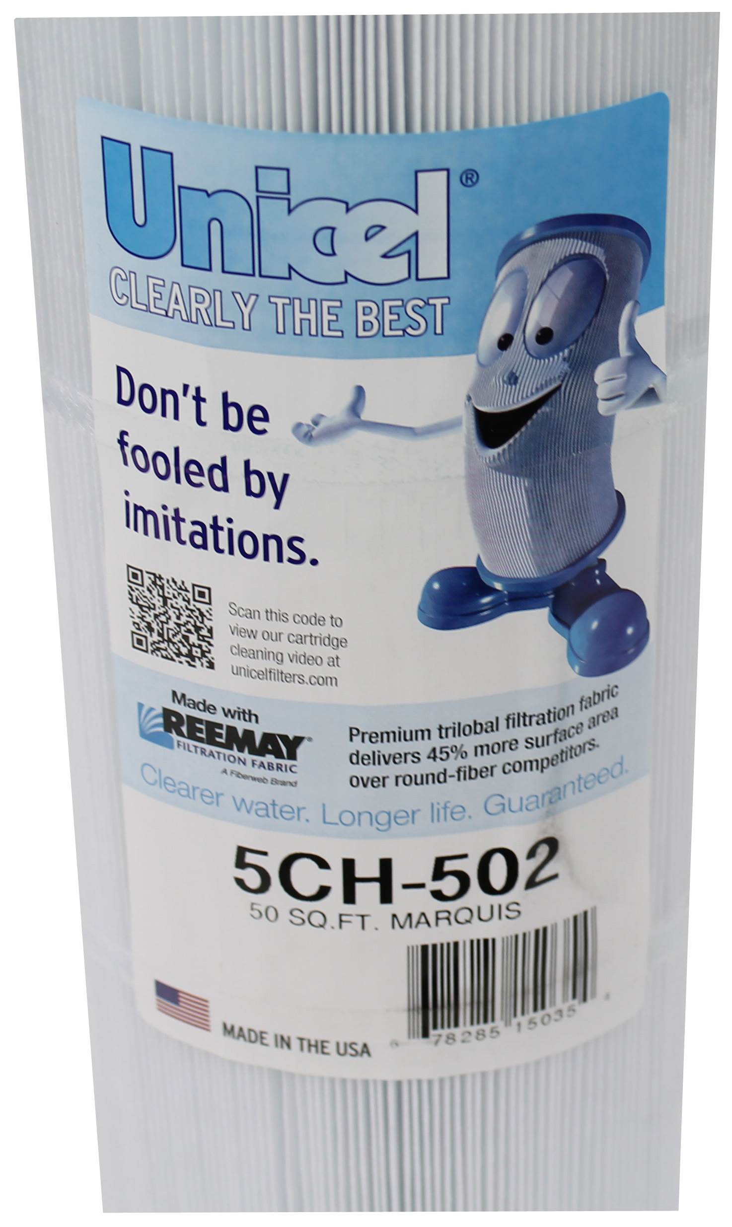 Unicel 5CH-502 Replacement 50 SqFt Filter Cartridge for Spa, 197 Pleats (6 Pack)
