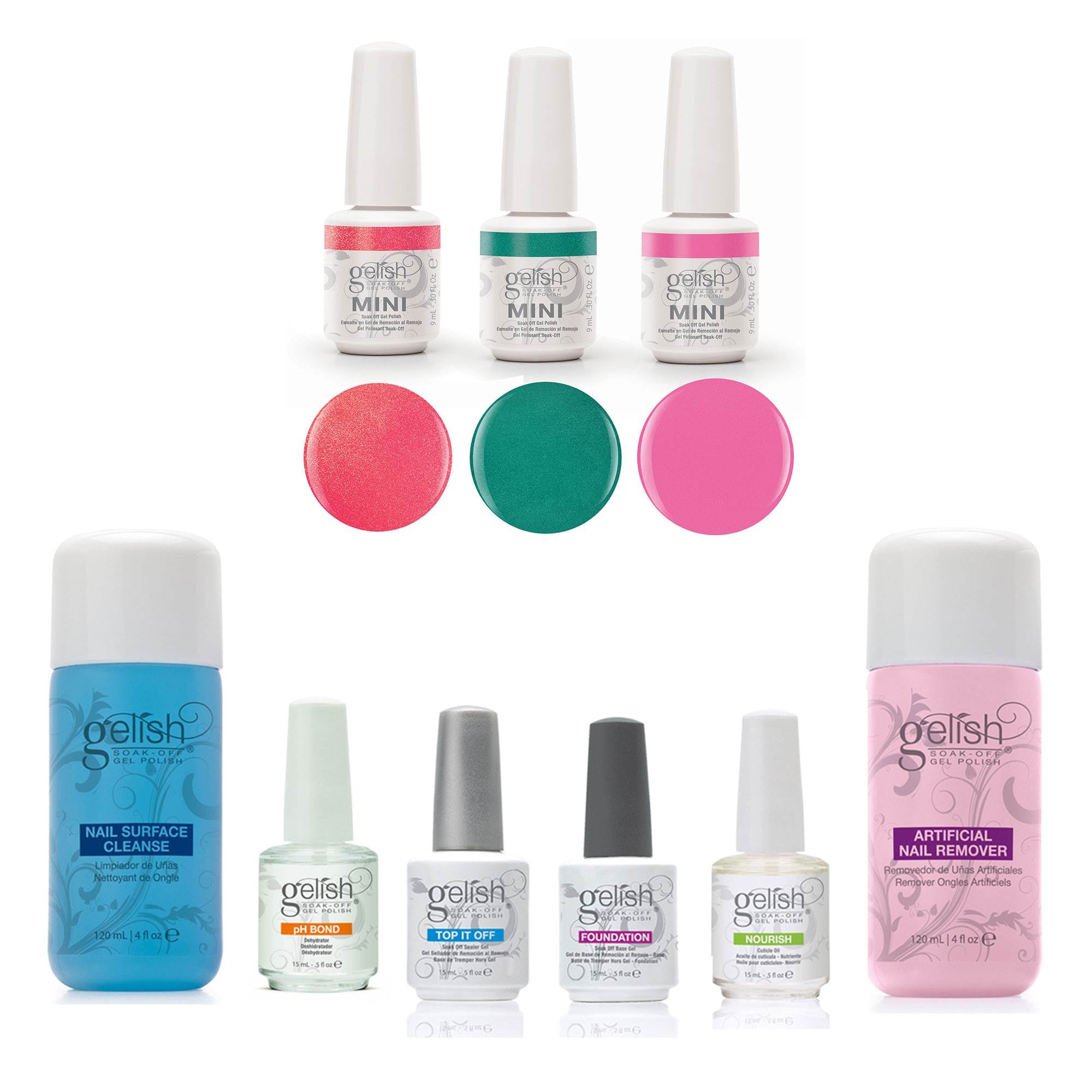 Gelish Full Basix Care Kit with Remover and Cleanser and Street Beat Polish Set