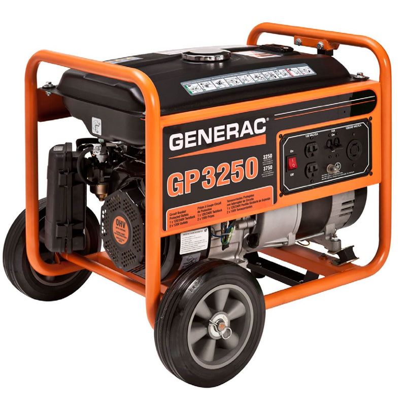 Generac GP Series 3250 3750 Watt Gas Powered Camping Portable Generator (2 Pack)