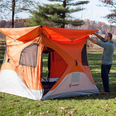 Gazelle T4 94"x94" 4 Person Pop Up Camping Hub Tent w/ Removable Floor (2 Pack) - VMInnovations
