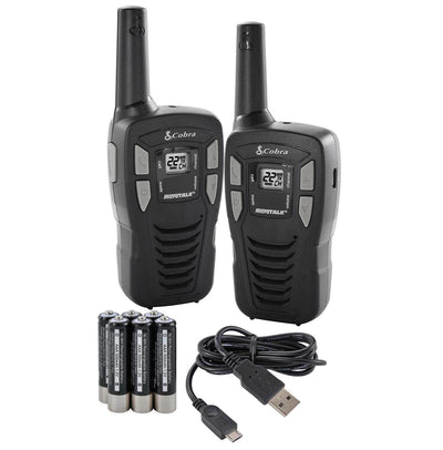 Cobra MicroTalk 2 Way Walkie Talkies Pair, Earbud & Microphone Headsets (3 Pack)