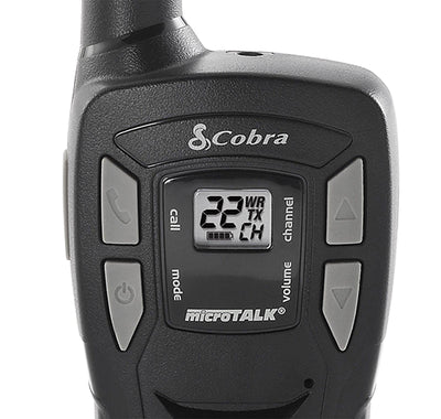 Cobra MicroTalk 2 Way Walkie Talkies Pair, Earbud & Microphone Headsets (3 Pack)