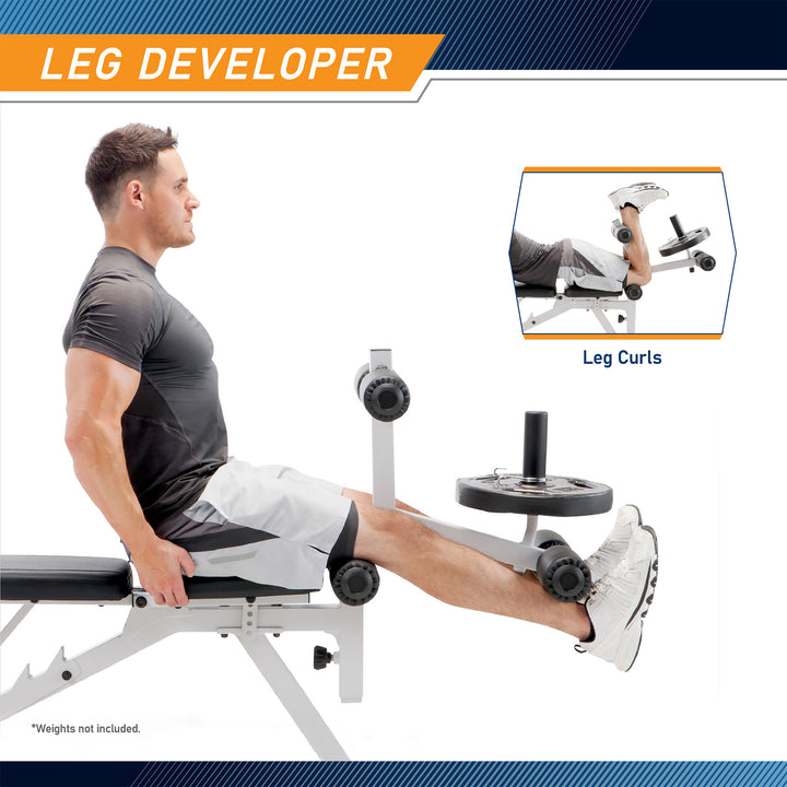 Impex PM-5788 Adjustable FID Home Adjustable Weight Bench, White (Open Box)