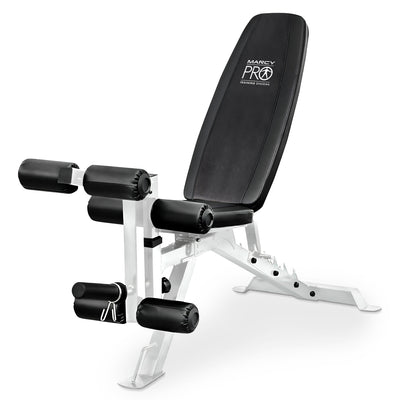 Marcy Powder Coated Steel Home Gym Multipurpose Weight Bench, White (Used) - VMInnovations
