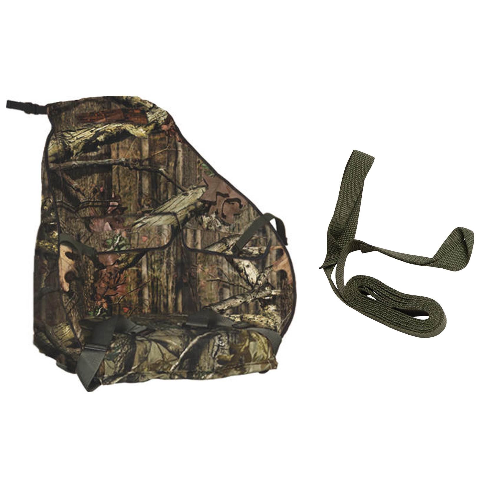 Summit Treestand Seat w/ Mossy Oak Cushion + Backpack Straps w/ Mossy Oak Camo