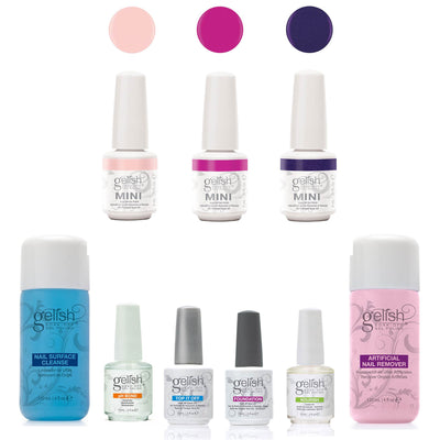 Gelish Basix Kit with Remover & Cleanser and Mini Selfie Collection Polish Set