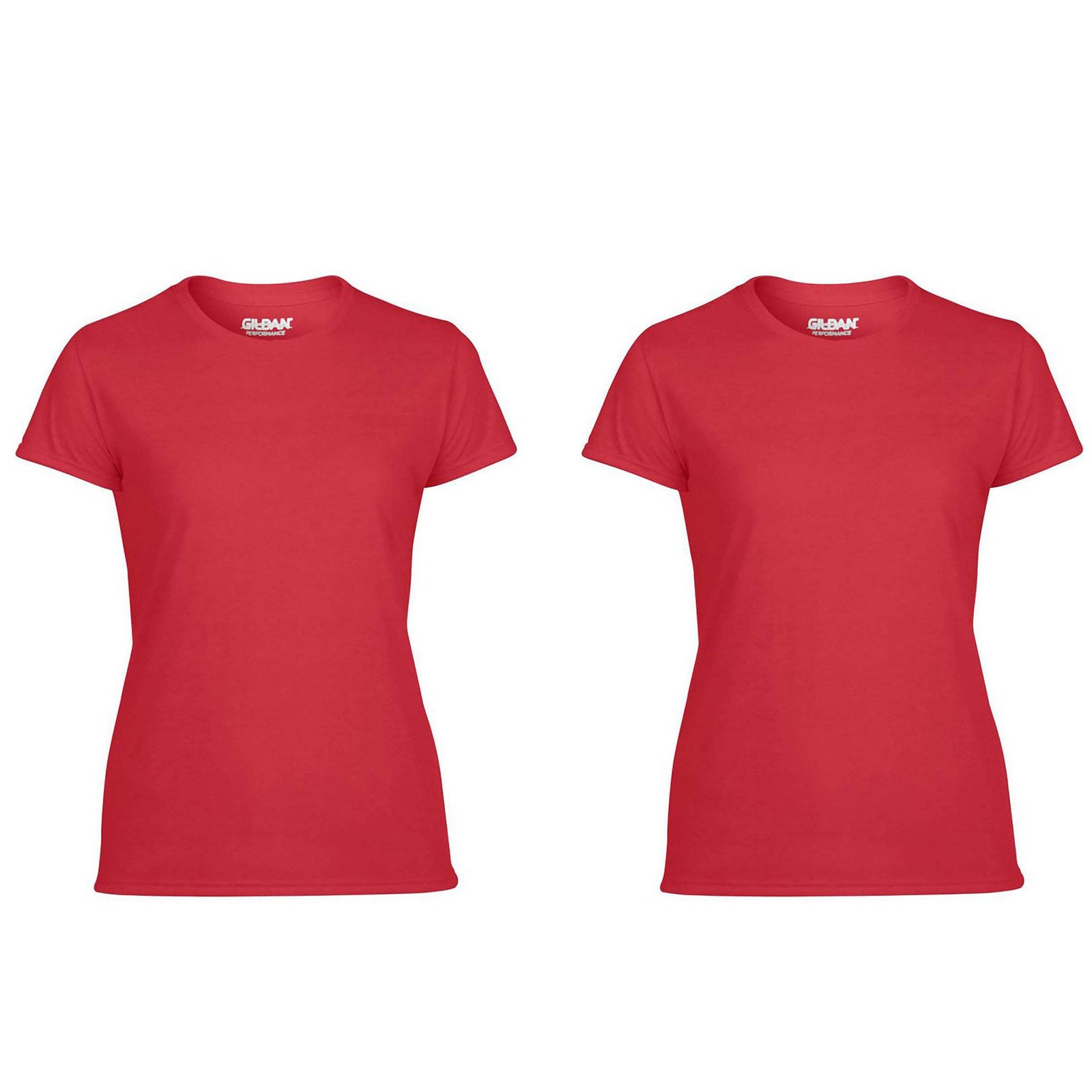 Gildan Missy Fit Womens XS Adult Performance Short Sleeve T-Shirt, Red (2 Pack) - VMInnovations