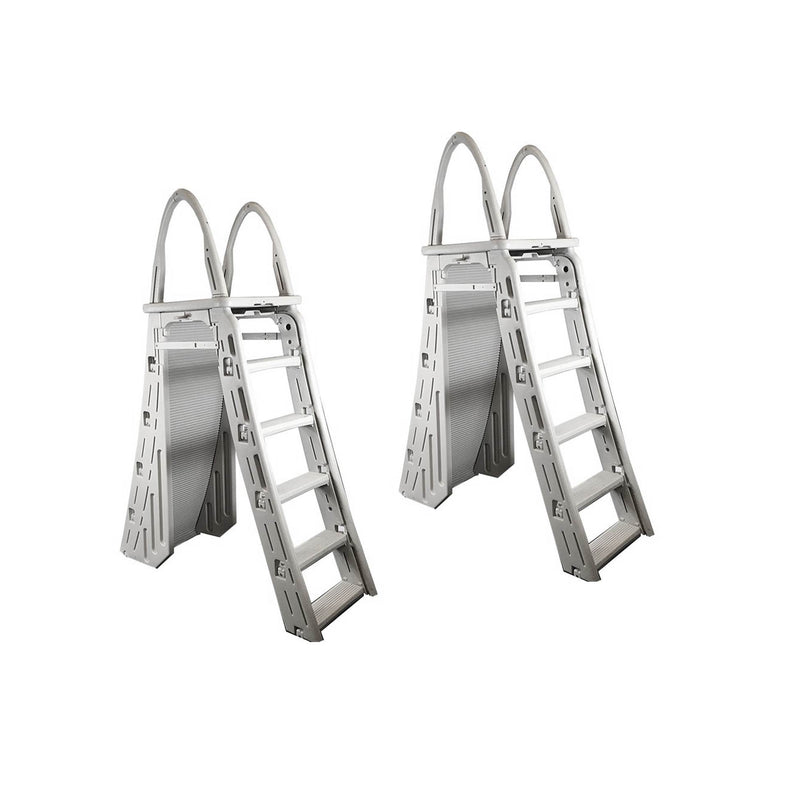 Confer Guard A-Frame Above Ground Swimming Pool Ladder for Pools 48-56" (2 Pack) - VMInnovations
