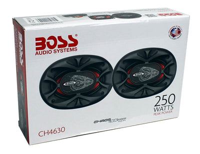 BOSS CH4630 4"x 6" 250W 3-Way Car Audio Coaxial Speakers Stereo Red (8 Pack)