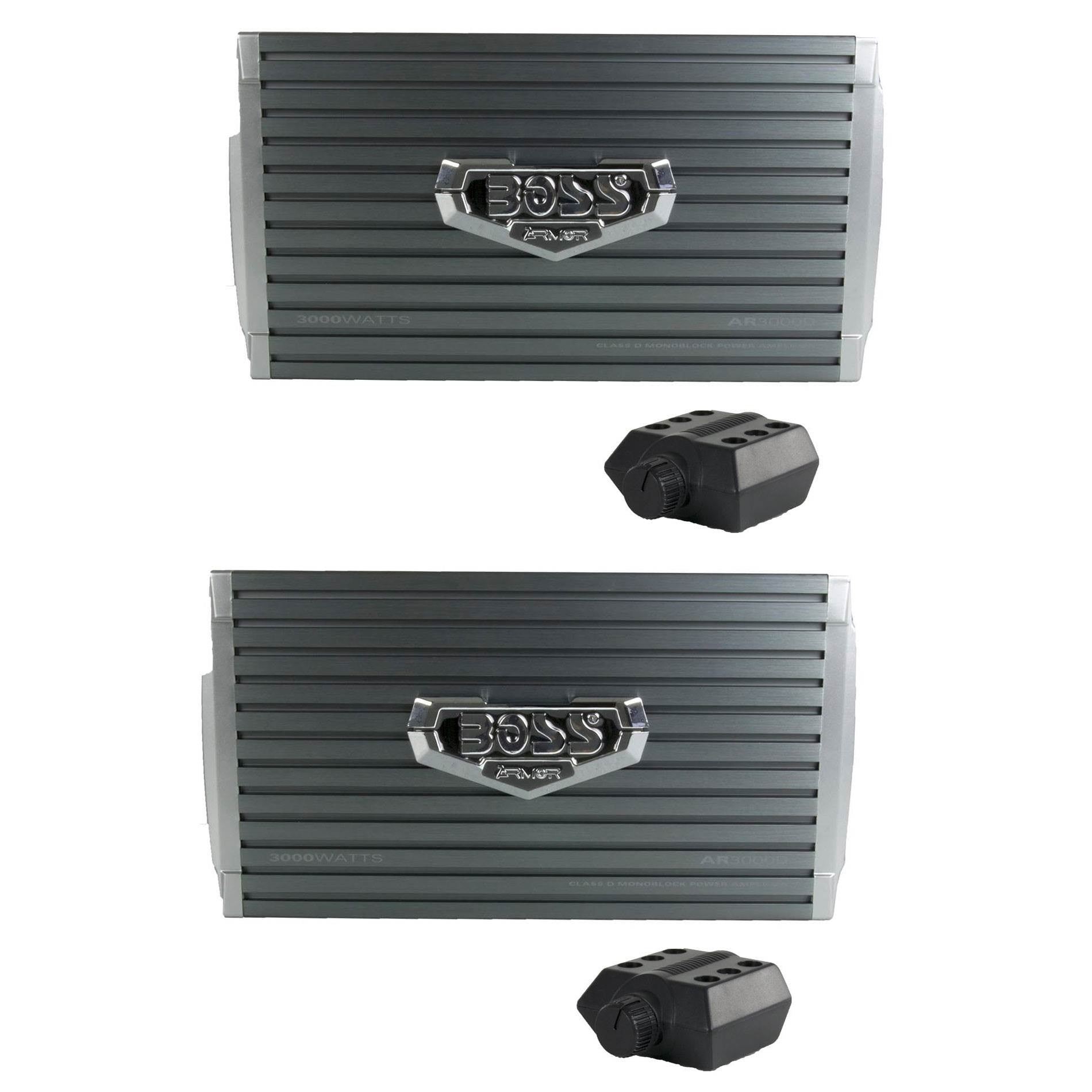 Boss Audio Armor 3000W MONOBLOCK D Car Amplifier Power Amp & Remote (2 Pack)