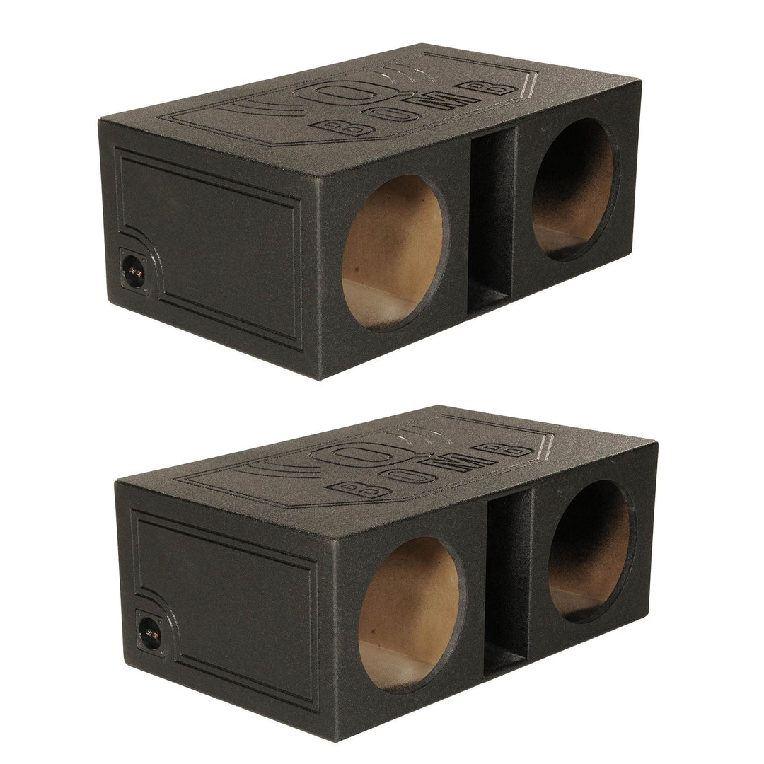 Q-POWER QBOMB 12" Dual Vented Ported Car Subwoofer Sub Box Enclosure (2 Pack)