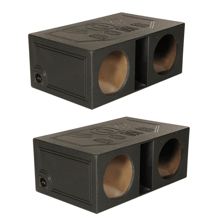 Q-POWER QBOMB 12" Dual Vented Ported Car Subwoofer Sub Box Enclosure (2 Pack)