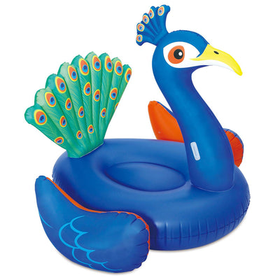 Summer Waves Giant Peacock Inflatable Swimming Pool Float Raft Lounger (2 Pack)