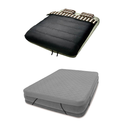 Insta-Bed 6-Piece Camping Airbed Bedding & Intex Queen Quilted Airbed Cover