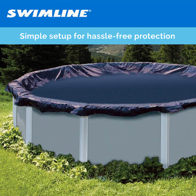 Swimline 18 Foot Round Pool Cover + 4x4 Winterizing Closing Air Pillow (2 Pack) - VMInnovations