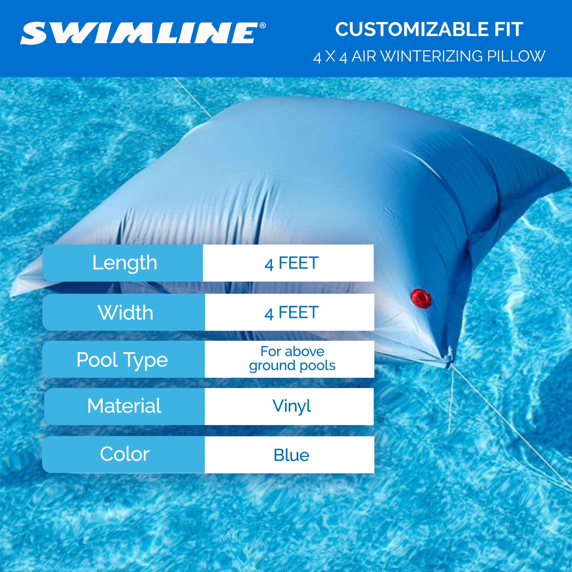 Swimline 18 Foot Round Pool Cover + 4x4 Winterizing Closing Air Pillow (2 Pack) - VMInnovations