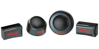 BOSS TW15B 250W 1" Micro Dome Car Audio Tweeters Black + Crossovers (8 Pack)
