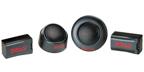BOSS TW15B 250W 1" Micro Dome Car Audio Tweeters Black + Crossovers (8 Pack)