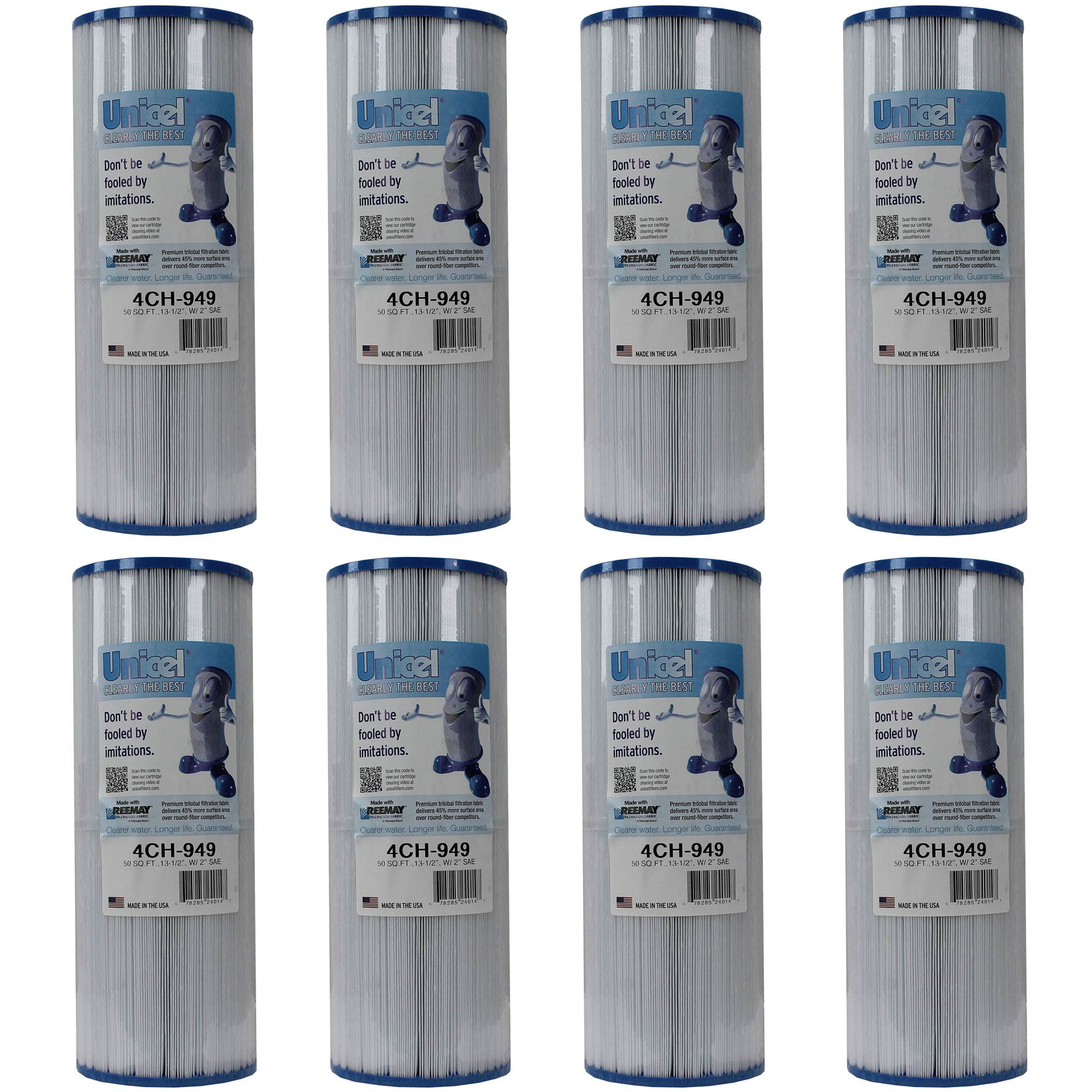 Unicel 4CH-949 Swimming Pool Spa Replacement Filter Cartridge 50 Sq Ft (8 Pack)