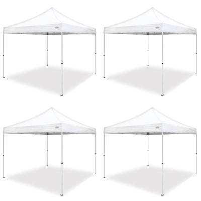 Caravan Canopy Pro 2 10 x 10 Foot Straight Leg Instant Canopy, White (4 Pack)