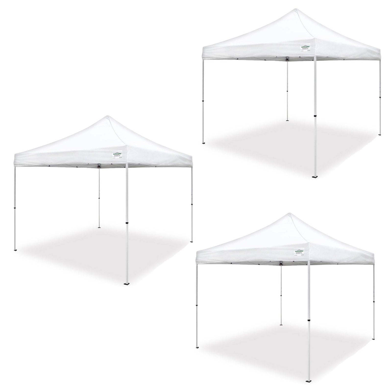 Caravan Canopy Pro 2 10 x 10 Foot Straight Leg Instant Canopy, White (3 Pack) - VMInnovations