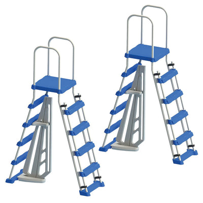 Swimline Above Ground Pool A Frame Ladder with Barrier for 48" Pools (2 Pack)