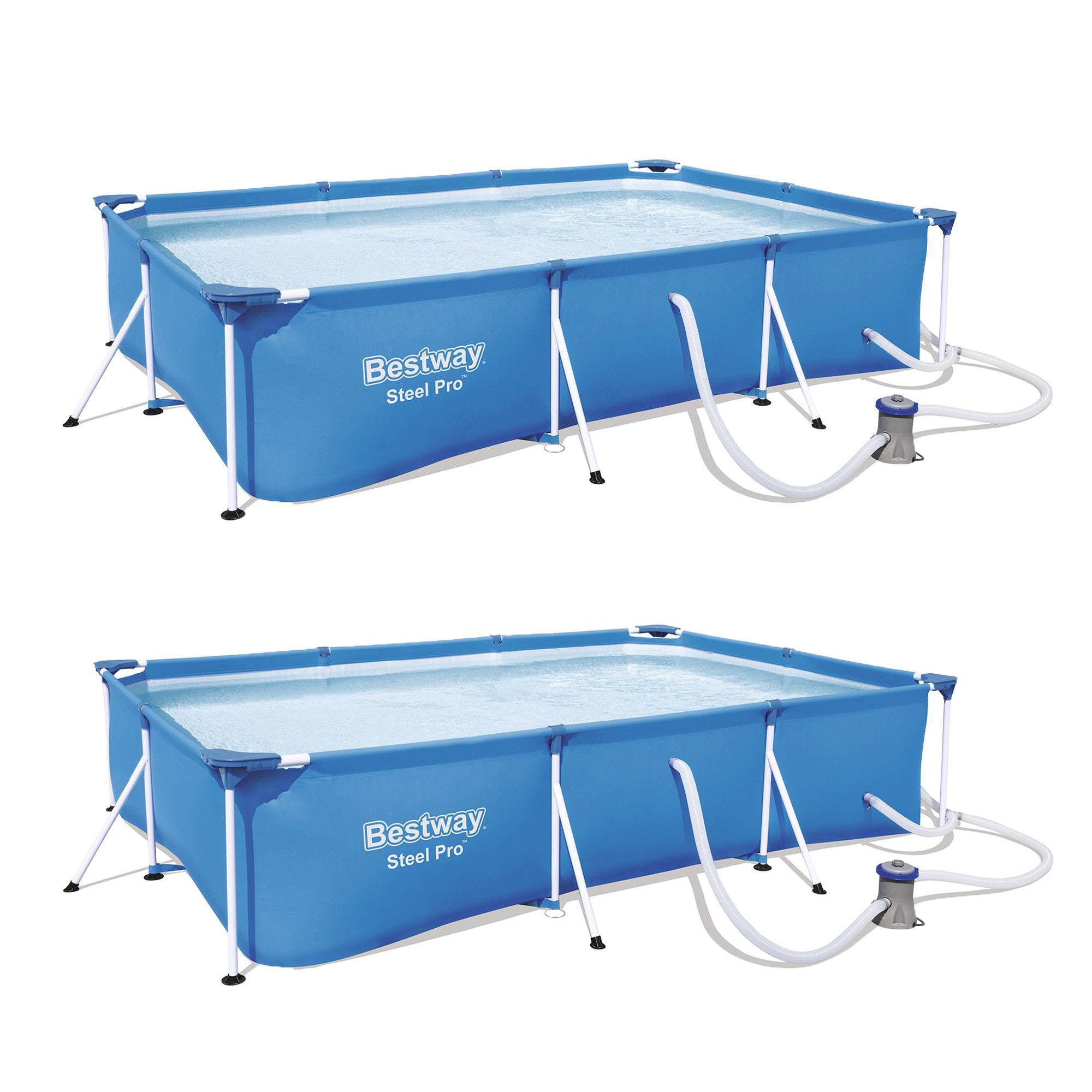 Bestway 9.83ft x 6.58ft x 26in Above Ground Pool Set with Filter Pump (2 Pack)