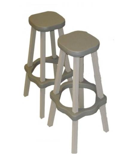 Leisure Accents 26" Tall Barstool Patio Set Outdoor Indoor Gray/Beige (4 Pack)