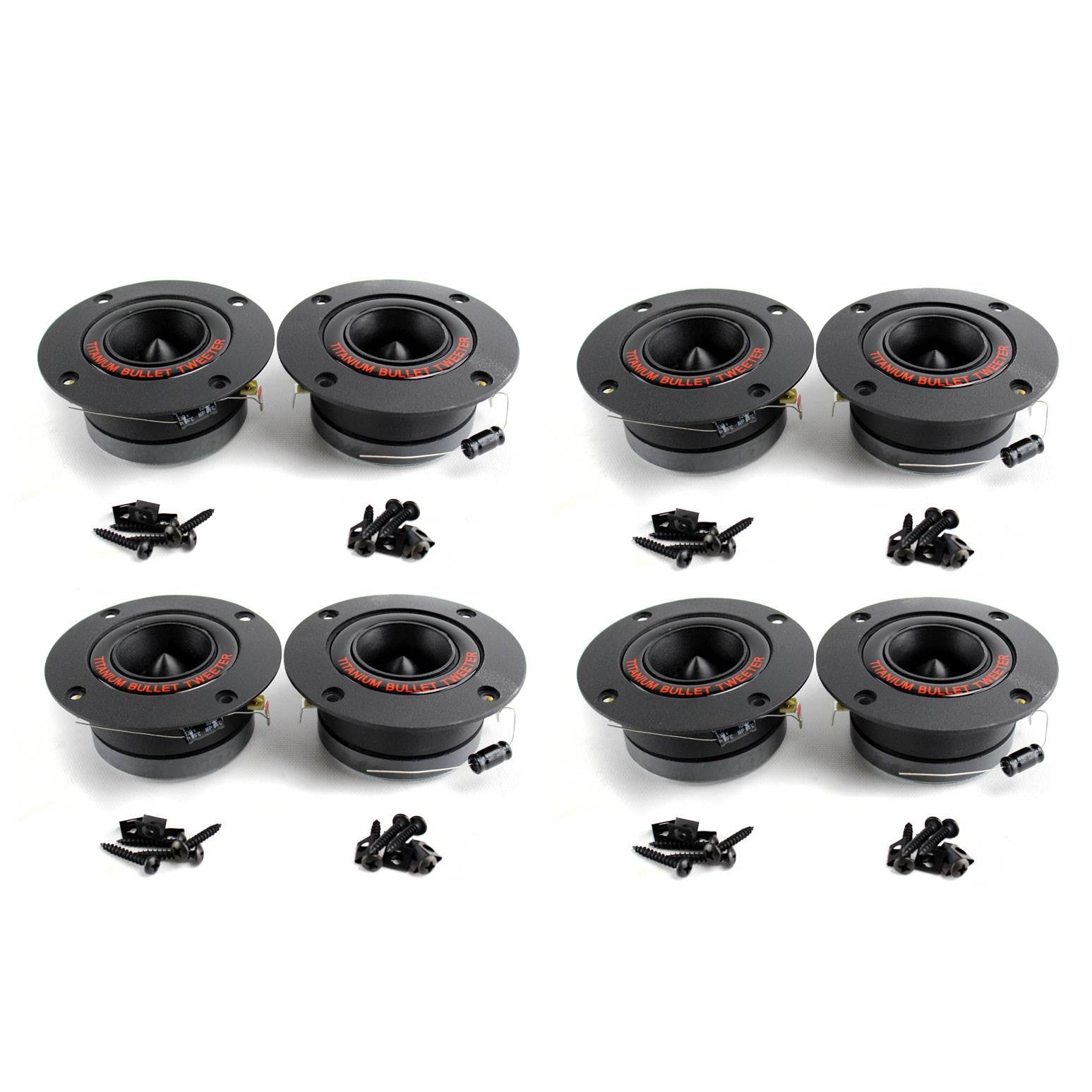 Pyramid TW18BK 3.25" 300W Pro Horn Car Audio Tweeters Speaker Titanium (4 Pairs) - VMInnovations