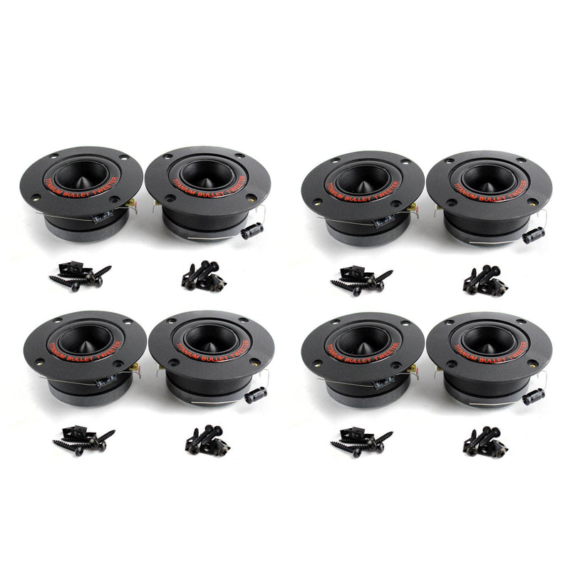 Pyramid TW18BK 3.25" 300W Pro Horn Car Audio Tweeters Speaker Titanium (4 Pairs)