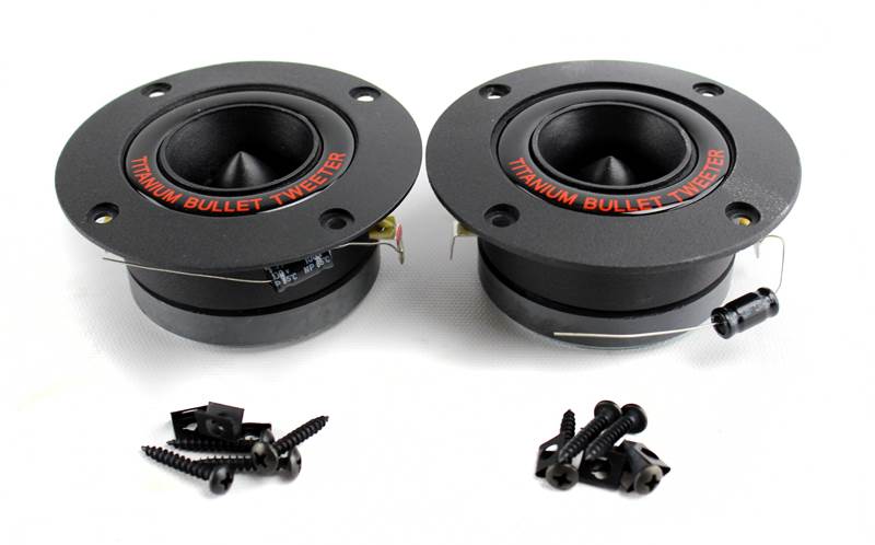 Pyramid TW18BK 3.25" 300W Pro Horn Car Audio Tweeters Speaker Titanium (4 Pairs)