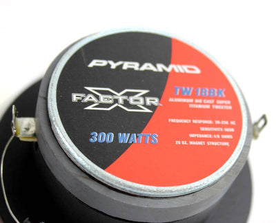 Pyramid TW18BK 3.25" 300W Pro Horn Car Audio Tweeters Speaker Titanium (4 Pairs)