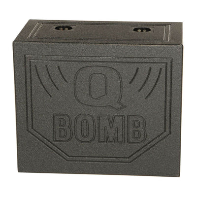 Q Power Dual 10 Inch Triangle Ported Subwoofer Box w/ Bedliner Spray (2 Pack)