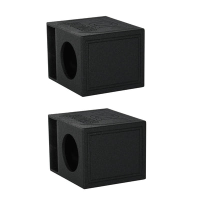 Q Power QBomb Single 12" Vented Port Subwoofer Box w/ Bedliner Spray (2 Pack)