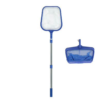 HydroTools 4' Telescopic Debris Swimming Pool Skimmer Net and Deep Bag Leaf Rake