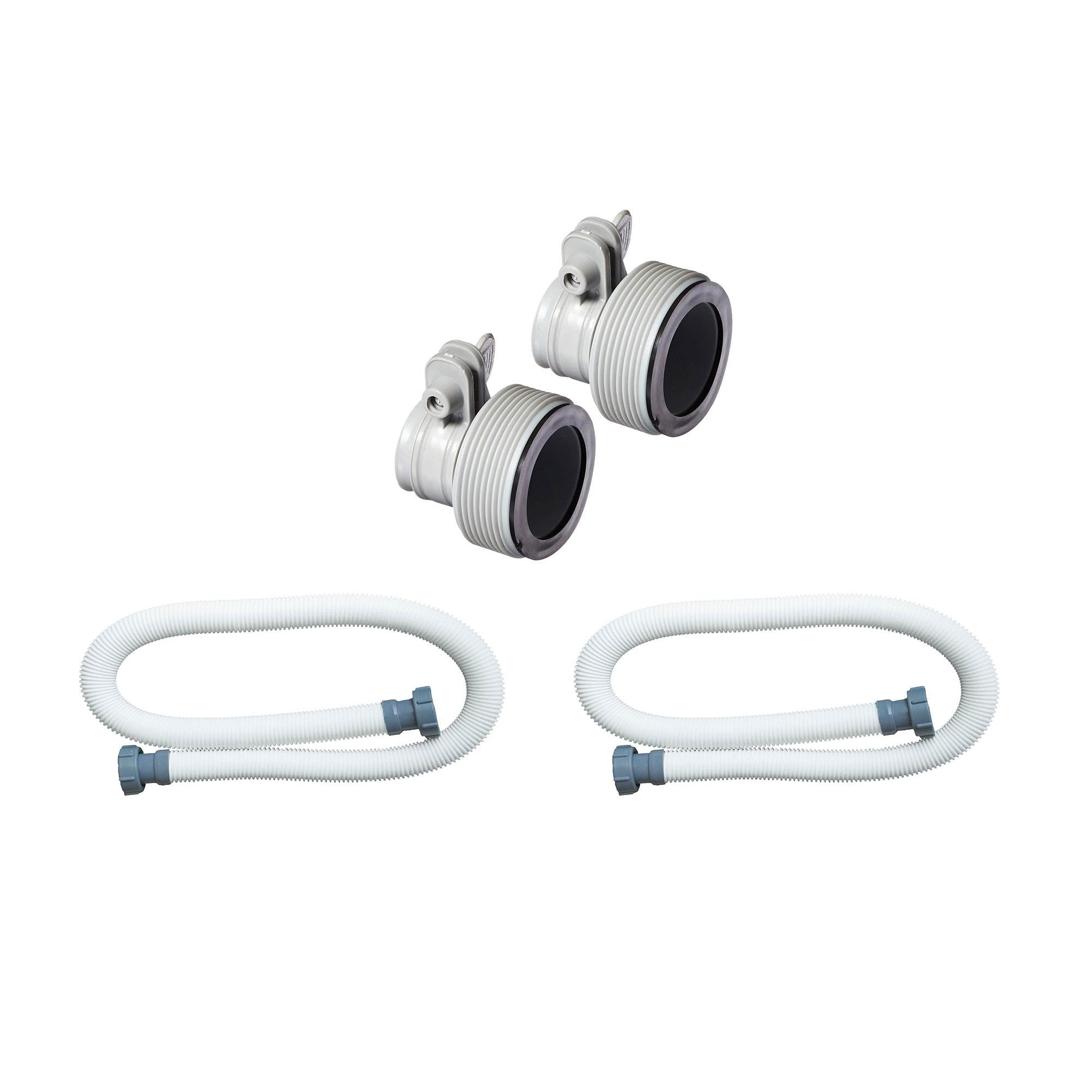 Intex Replacement Adapter B w/ Collar for Filter Pump Conversion & Hose (2 Pack)
