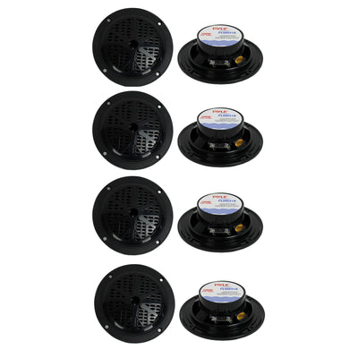 PYLE PLMR41B 4" 100W Dual Cone Waterproof Marine Boat Stereo Speakers (4 Pair) - VMInnovations