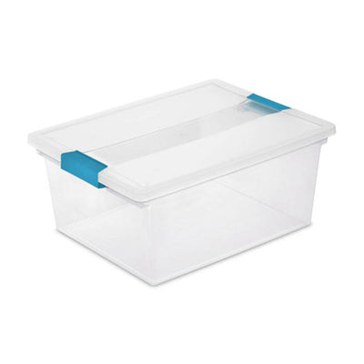 Sterilite 64 Quart Latching Storage Tote Box (6 Pack) + Deep Clip Box (4 Pack)