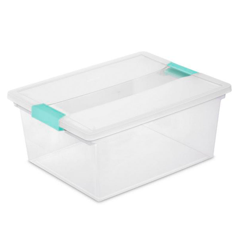 Sterilite 64 Quart Latching Storage Tote Box (6 Pack) + Deep Clip Box (4 Pack)