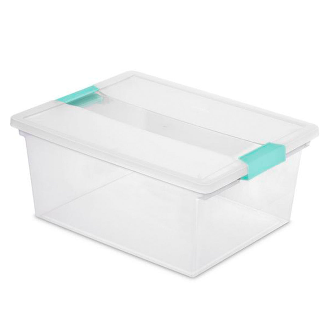 Sterilite 64 Quart Latching Storage Tote Box (6 Pack) + Deep Clip Box (4 Pack)