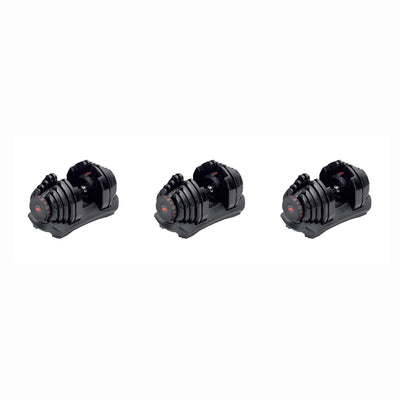 Bowflex SelectTech 1090 Adjustable Workout Exercise Dumbbell Weights (3 Pack)